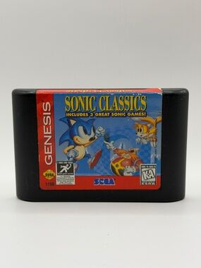 Sonic‎ Classics 3 in 1 Sega Genesis Authentic Vintage 1997 Video Game Cartridge